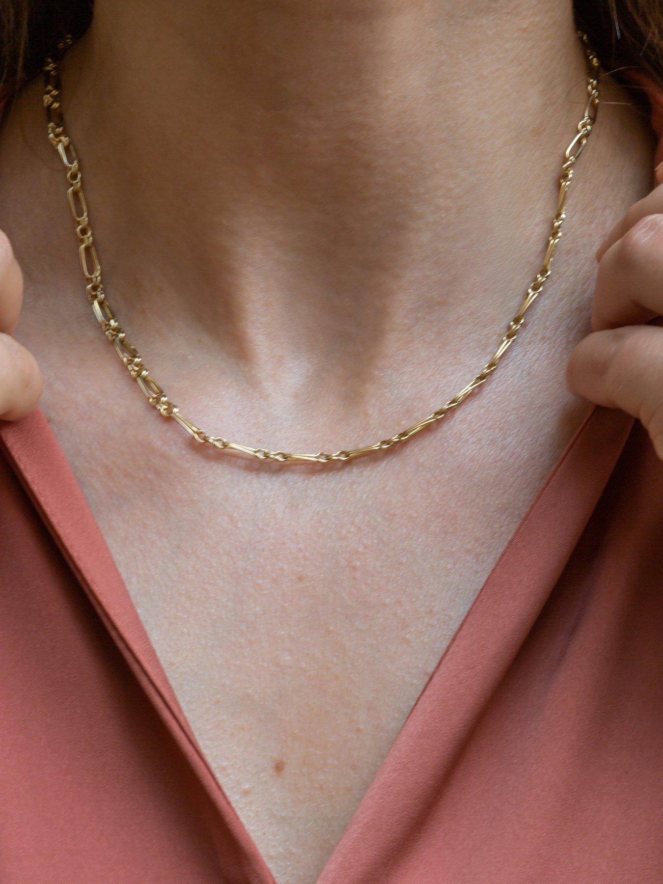 18 Inch Double Chain Link Necklace in Gold