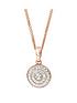  image of evoke-sterling-silver-rose-gold-plated-crystal-cluster-pendant-necklace-162-inches
