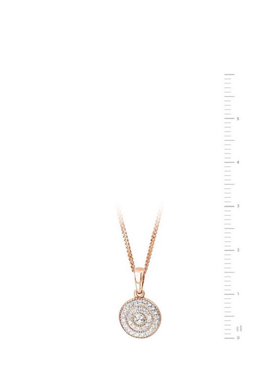 back image of evoke-sterling-silver-rose-gold-plated-crystal-cluster-pendant-necklace-162-inches
