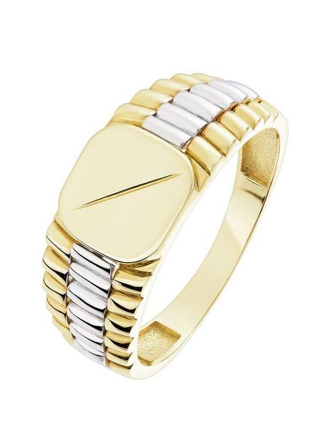 love-gold-mens-9ct-2-colour-gold-ridged-signet-ring