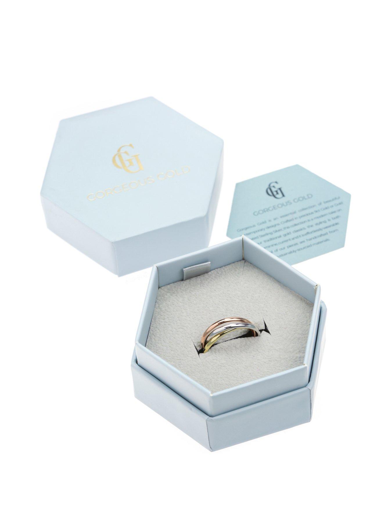 Image 3 of 4 of The Love Collection 9-Carat&nbsp;Gold Russian 3-Colour&nbsp;Wedding Ring - 2mm Each band