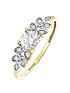  image of love-gold-9ct-2-colour-yellow-and-white-gold-cubic-zirconia-leaf-shoulder-ring