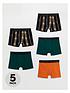  image of river-island-boys-5-pack-tiger-boxers-green