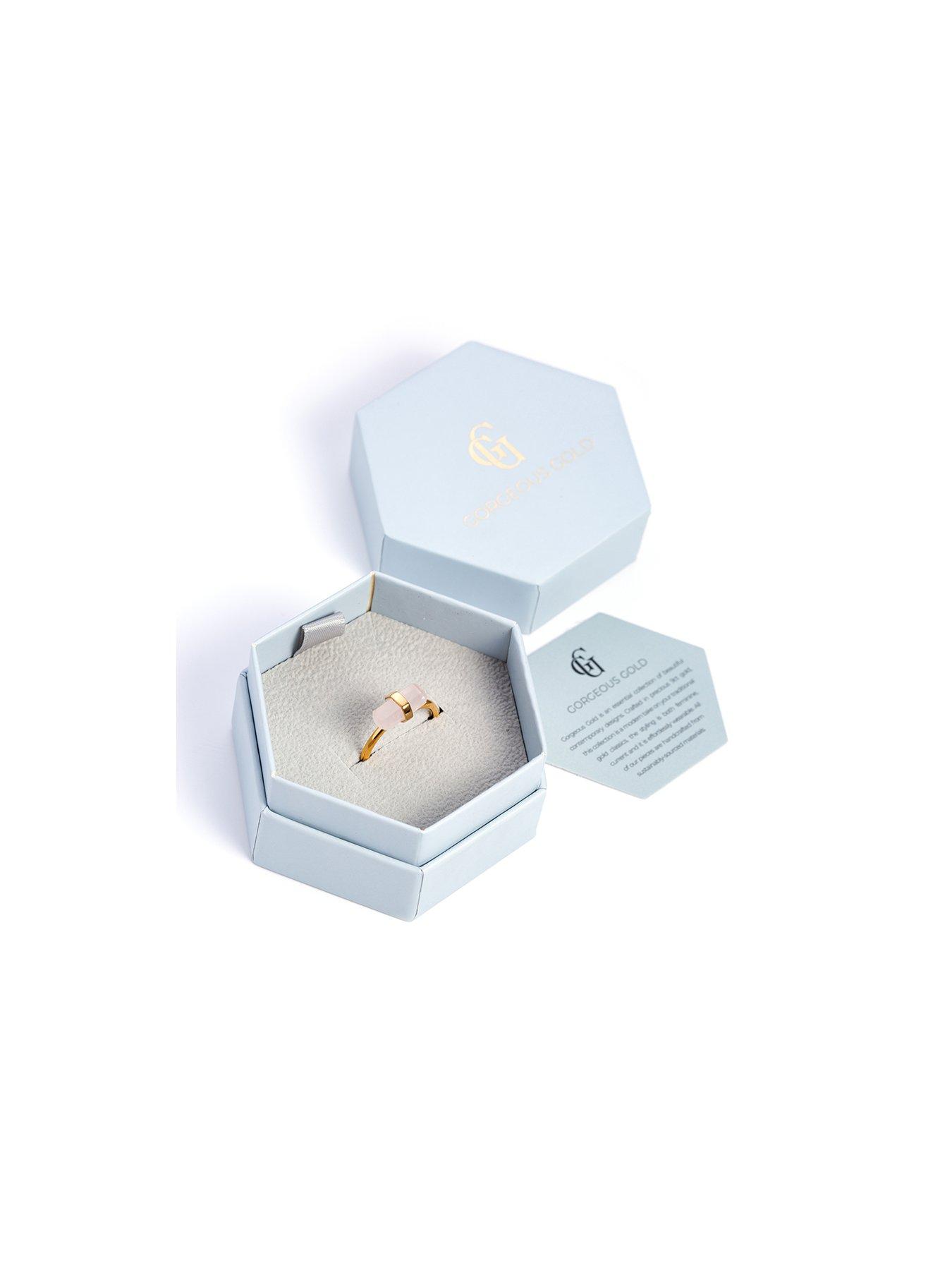 Image 4 of 5 of The Love Collection Gold Plated Silver Rose Quartz Crystal Ring