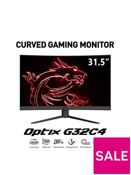 front image of msi-optix-g32c4-32-inch-full-hd-va-165hz-curved-1ms-amd-freesync-premium-gaming-monitor
