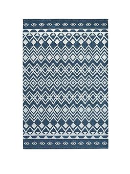 Product photograph of Relay Recycled Cotton Navy Rug from very.co.uk