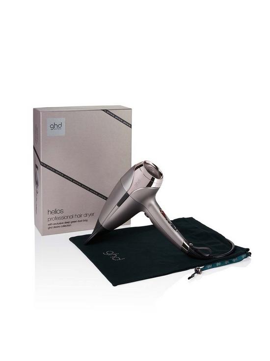 stillFront image of ghd-helios-limited-edition-hair-dryer-in-warm-pewter-complimented-by-a-luxury-dust-bag