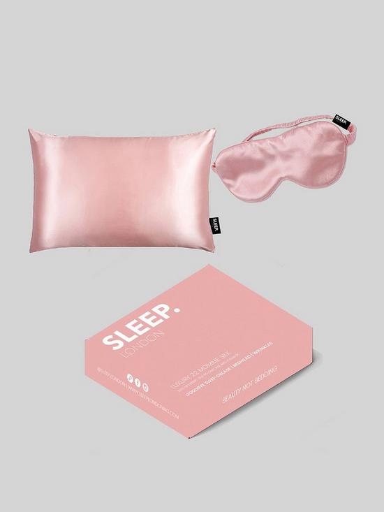 front image of sleep-london-silk-set-pink