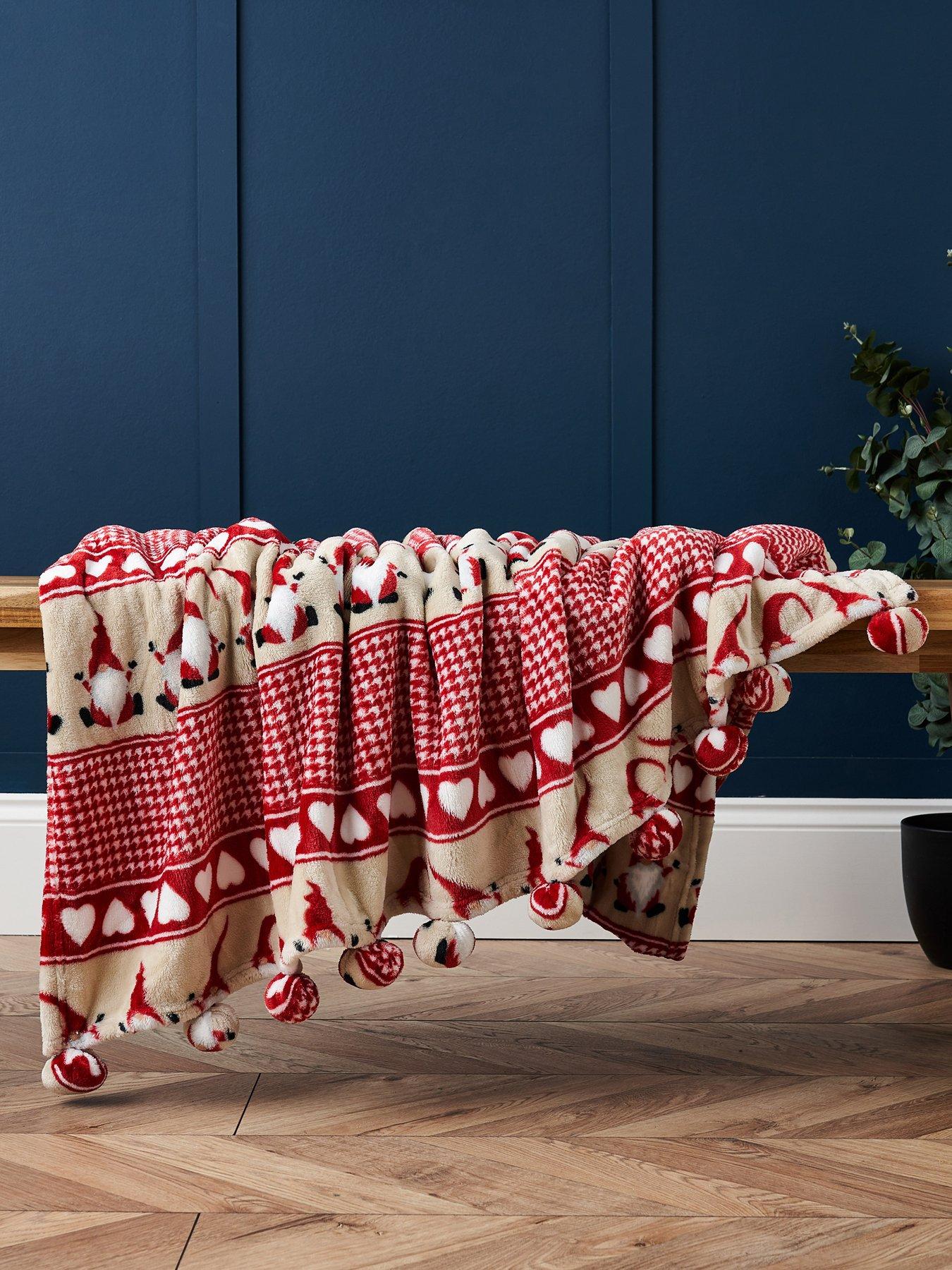 Product photograph of Very Home Christmas Gonk Throw - Red Natural from very.co.uk