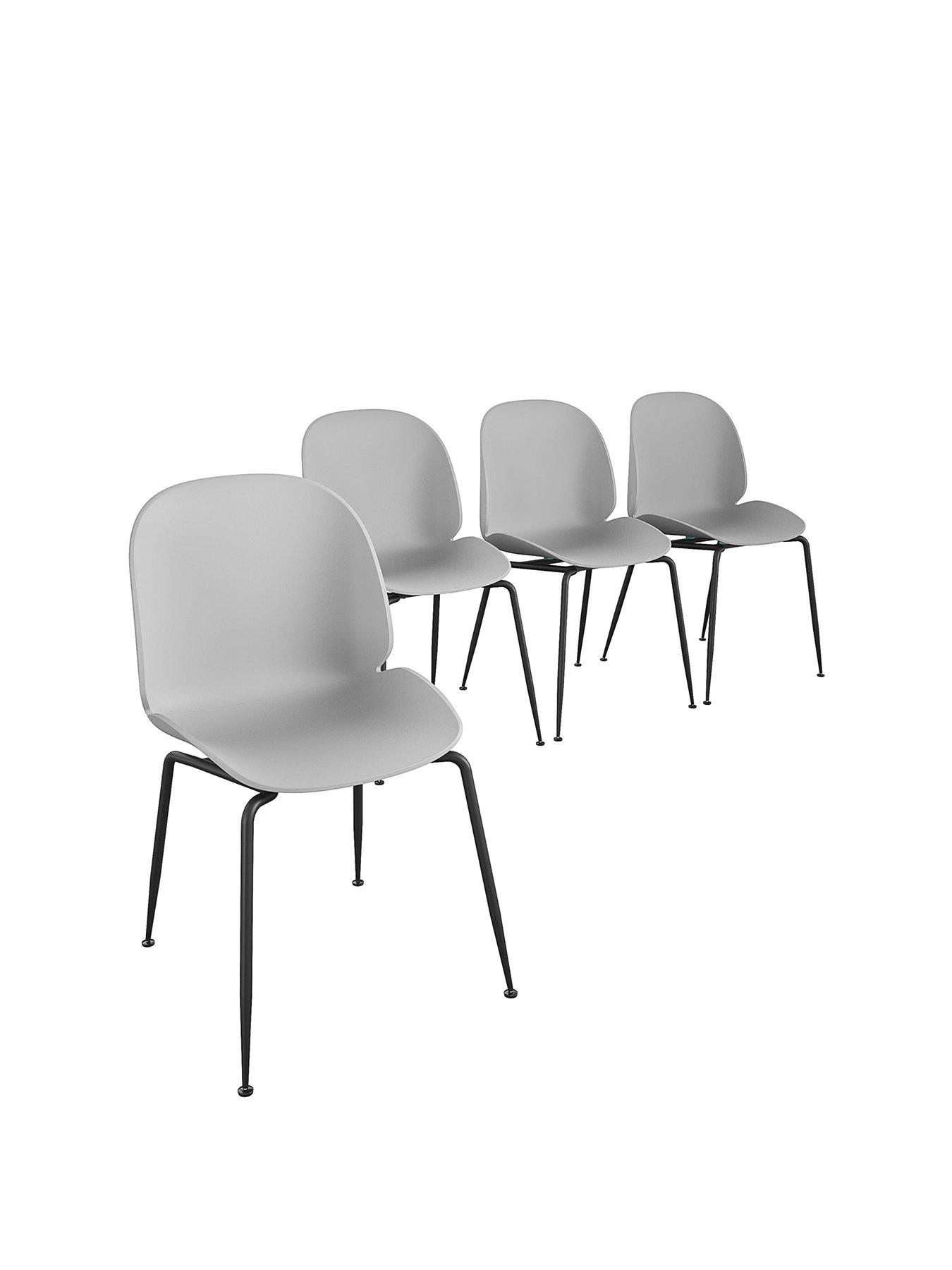 Product photograph of Cosmoliving By Cosmopolitan Aria Resin Dining Chairs 4pk from very.co.uk