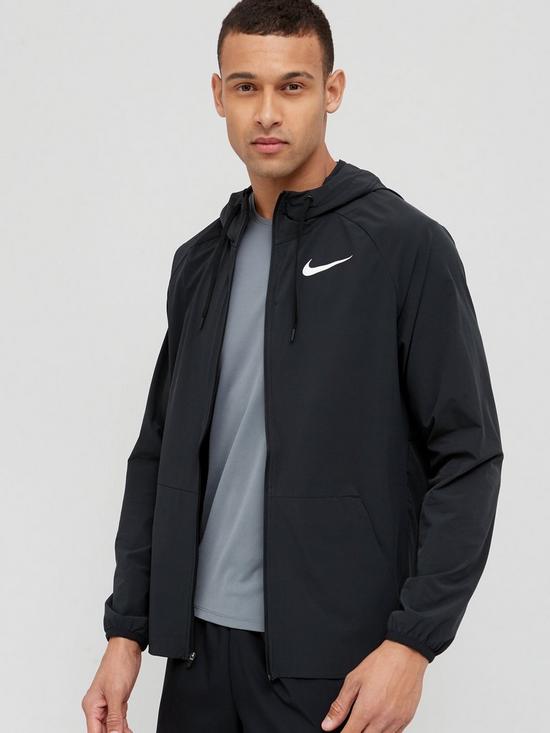 Nike Training Pro Dri FIT Flex Vent Max Hooded Jacket - Black/Grey ...