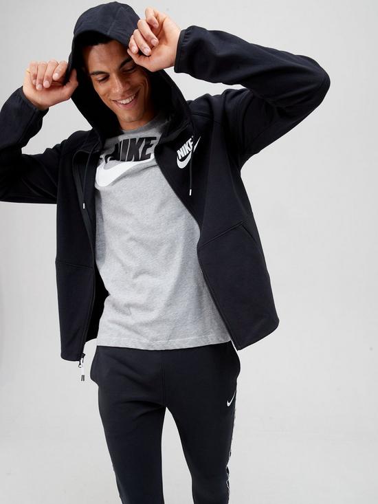 Nike NSW Fleece Authorised Personnel Zip Hoodie - Black | very.co.uk