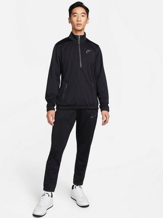 Nike NSW Polyknit Quarter Zip Tracksuit - Black/Grey | very.co.uk