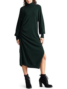 ted baker aavvaa knitted dress with ruched side detail - green , green, size 1=8, women