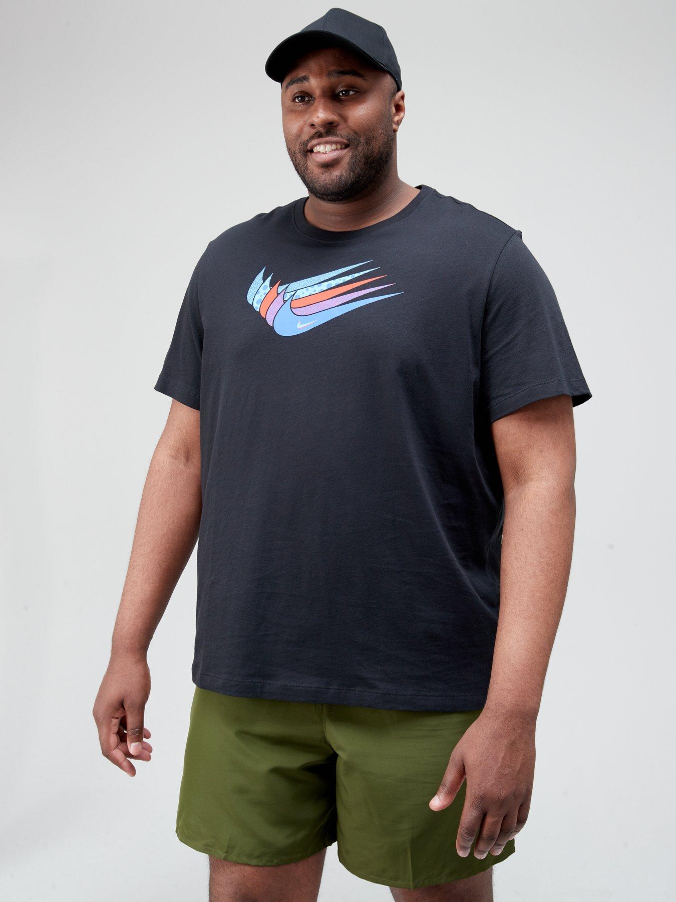 Men (Plus Size) NSW 12 Month Multi Swoosh T-Shirt - Black