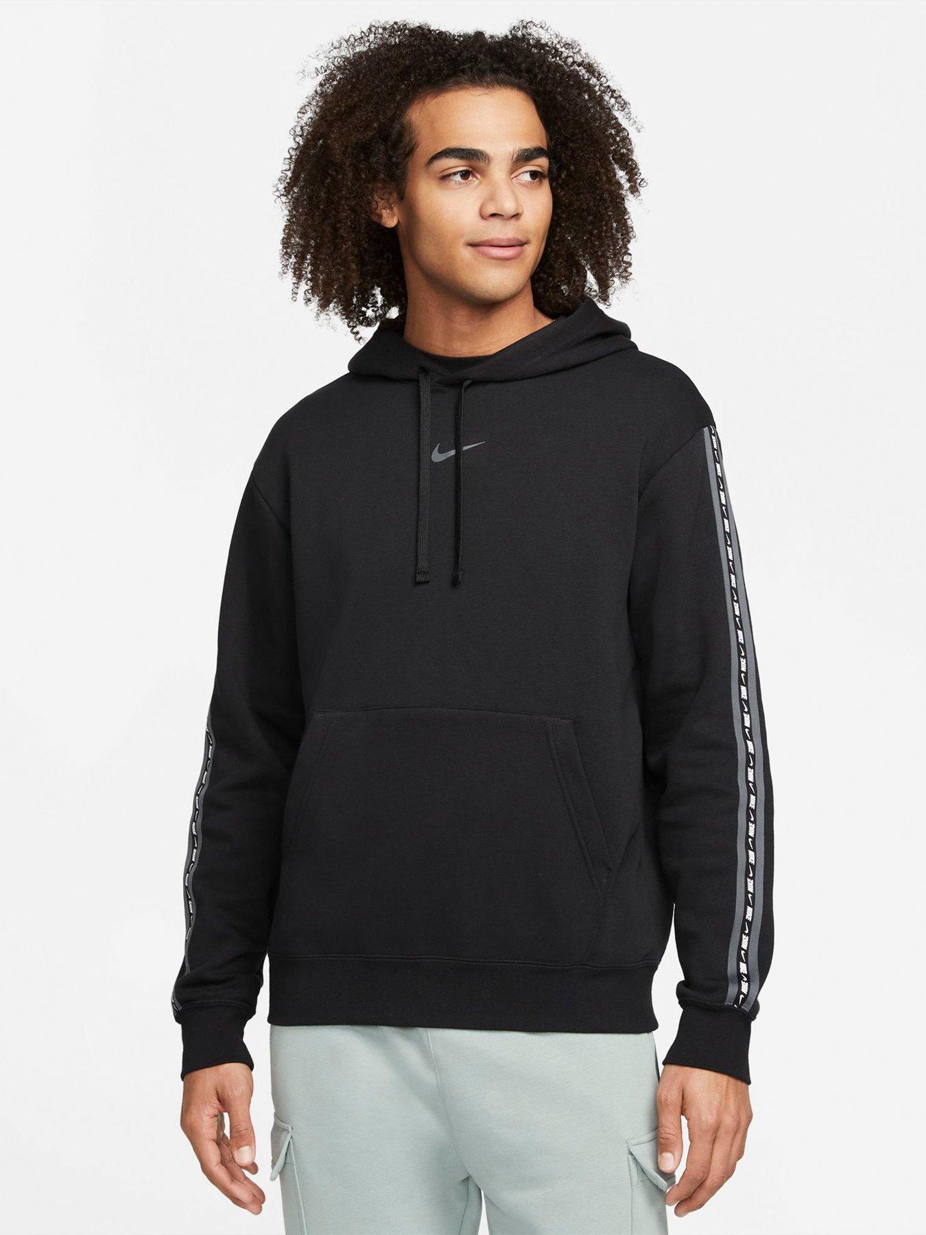 nike tape fleece hoodie black