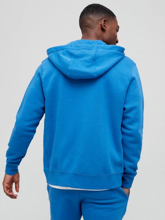 stillFront image of nike-nswnbspclub-fleece-full-zip-hoodie-blue