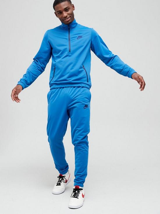 Nike NSW Polyknit 1/4 Zip Tracksuit - Blue | very.co.uk