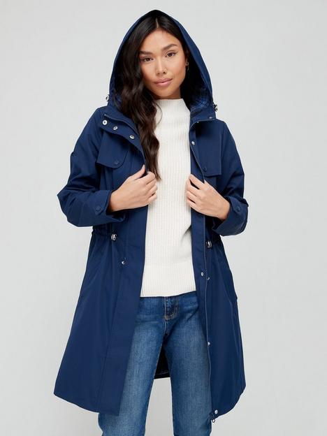 v-by-very-shower-resistant-coat-with-check-lining-navy