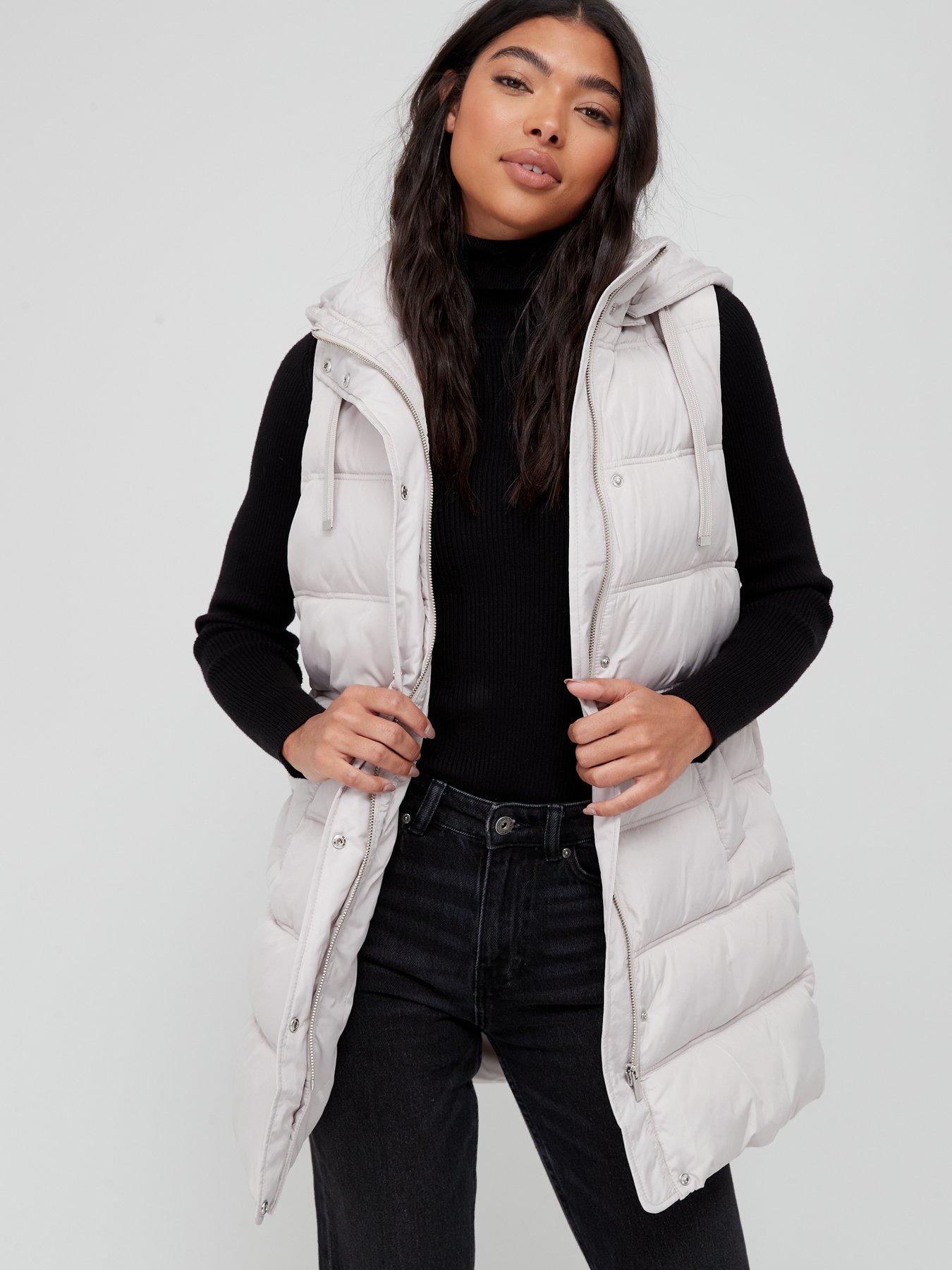 Coats & Jackets Longline Hooded Gilet - Stone