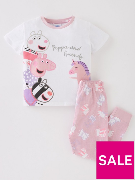 front image of peppa-pig-girls-peppa-pig-pyjama-pink