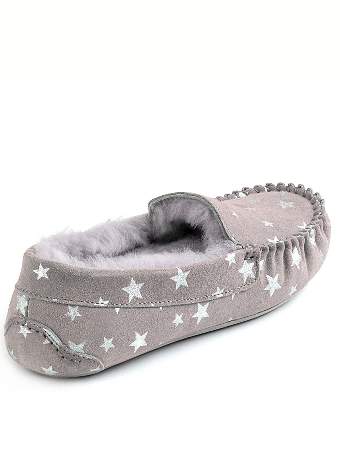 Regent Star Print Sheepskin Moccasin Dove