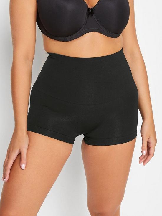 front image of yours-clothing-seamless-control-short--nbspblack