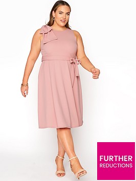yours-yours-clothing-bow-shoulder-skater-dress-pink
