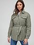  image of v-by-very-quilted-shacket-with-belt-khaki