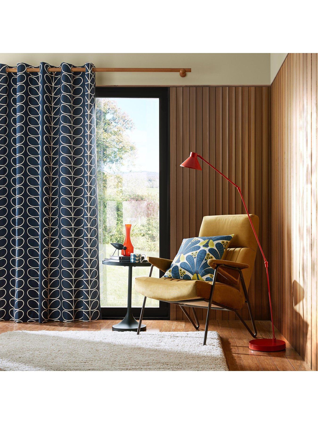 Product photograph of Orla Kiely Linear Stem Lined Eyelet Curtains from very.co.uk