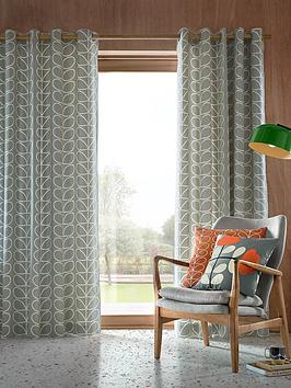 Product photograph of Orla Kiely Linear Stem Lined Eyelet Curtains from very.co.uk