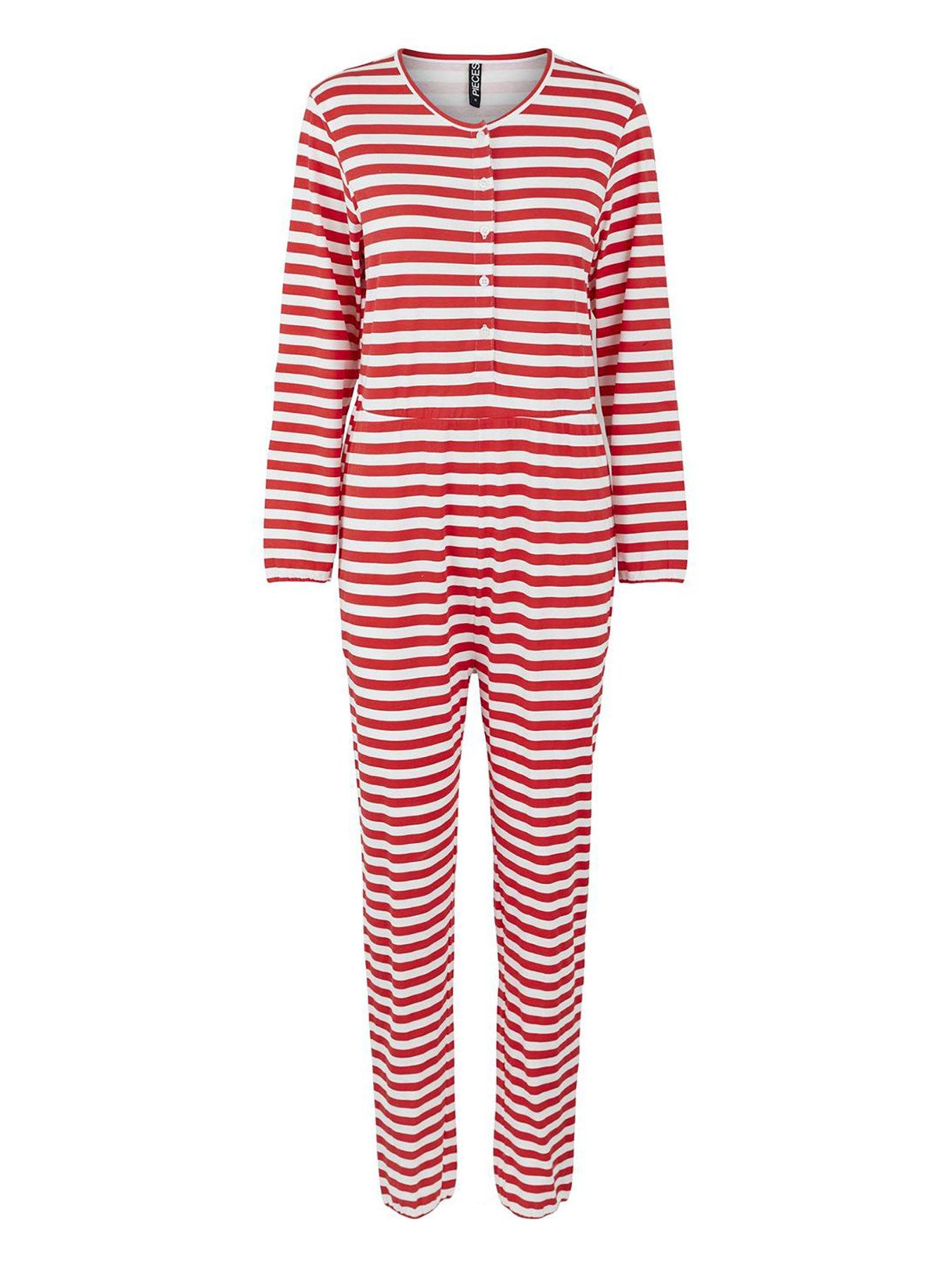 Little Pieces Girls Stripe All In One - Red/White|9-10 YEARS