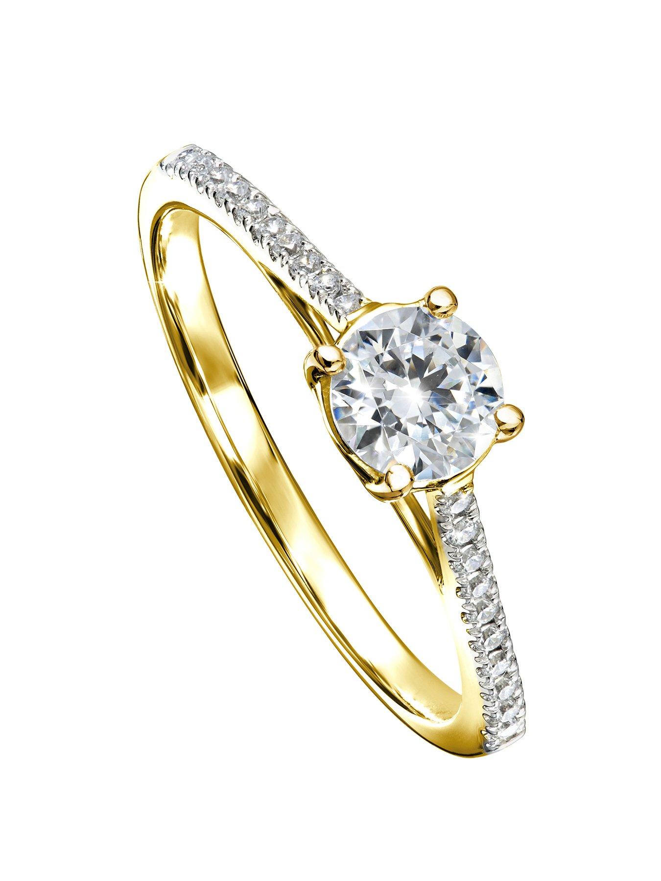 Product photograph of Created Brilliance Margot 9ct Yellow Gold 0 50ct Lab Grown Diamond Engagement Ring from very.co.uk