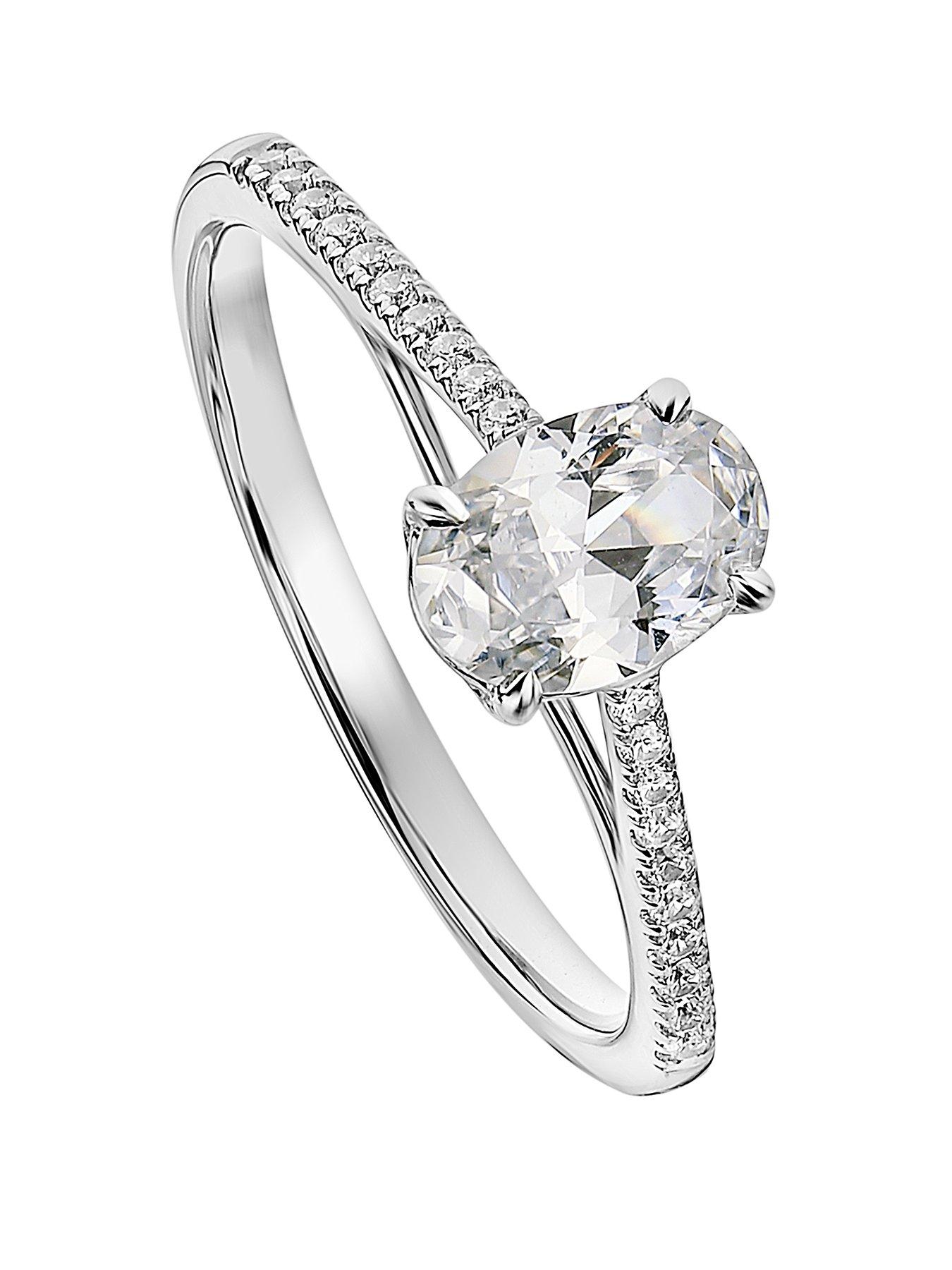 Created Brilliance Elena Created Brilliance 9ct White Gold Oval 0.75ct Lab Grown Diamond Engagement Ring