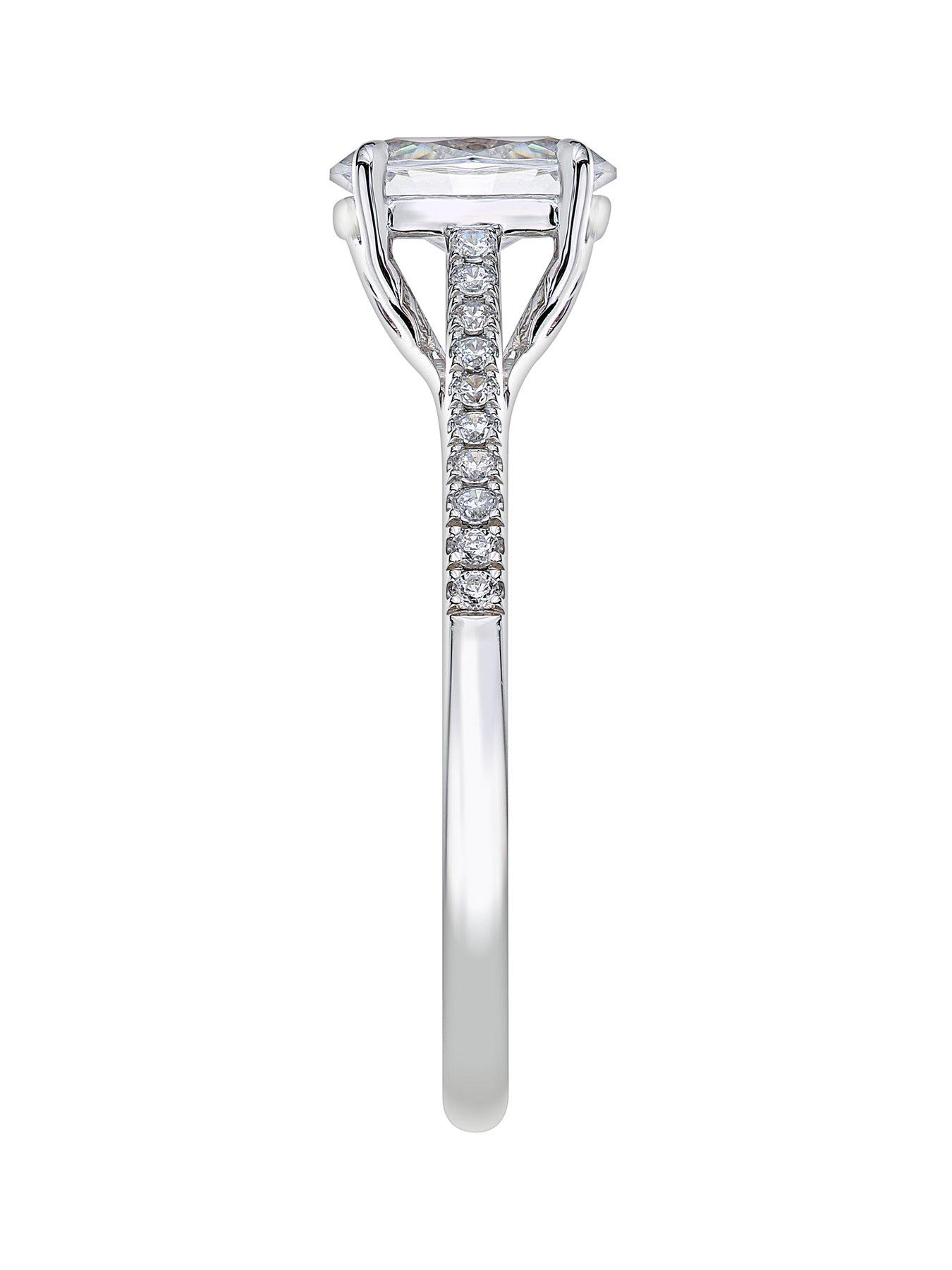 Jewellery & watches Elena Created Brilliance 9ct White Gold Oval 0.75ct Lab Grown Diamond Engagement Ring