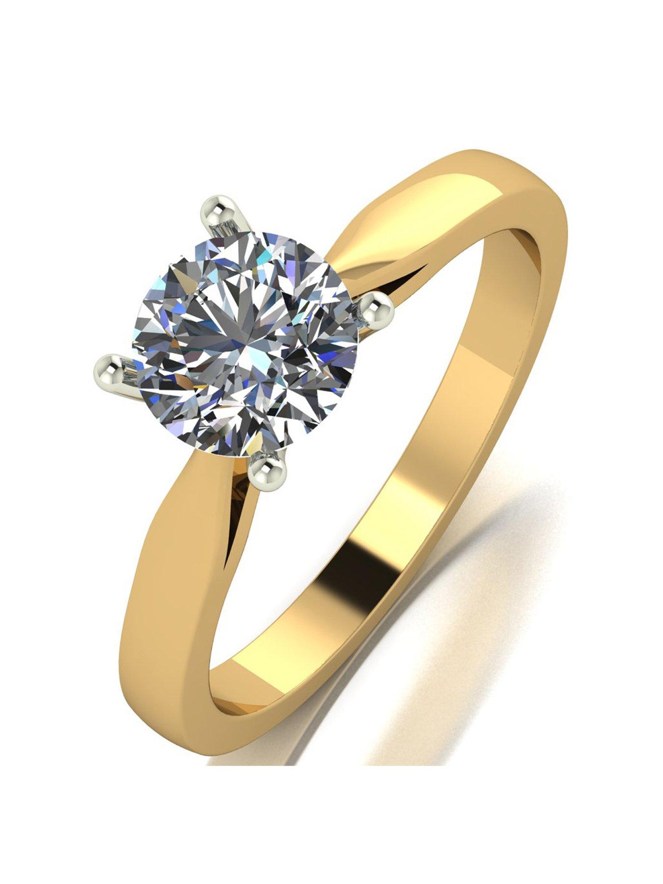 Moissanite 9ct Gold 1ct Special Edition 100 Facets Solitaire Ring