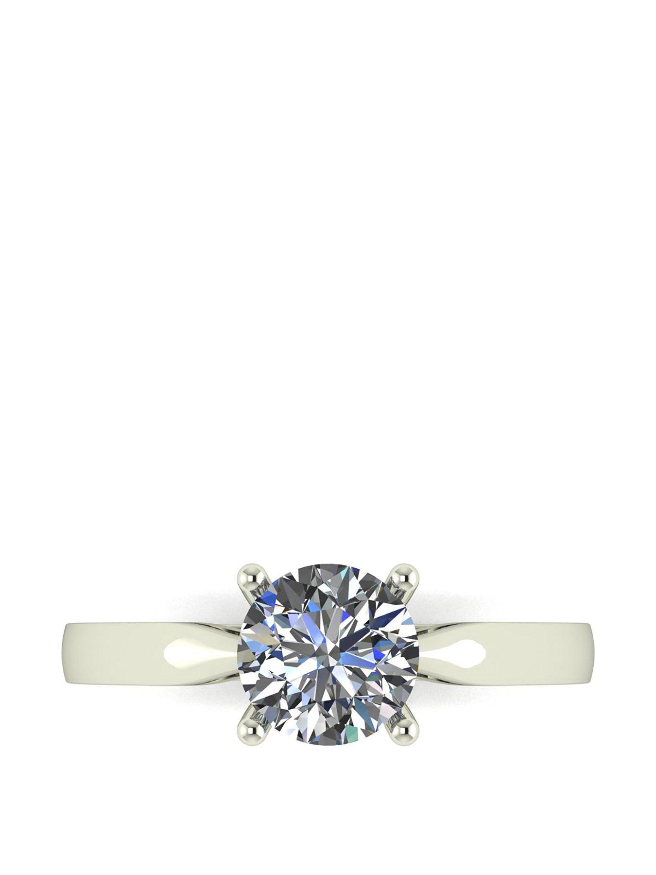 Product photograph of Moissanite 9ct Gold 1ct Special Edition 100 Facets Solitaire Ring from very.co.uk
