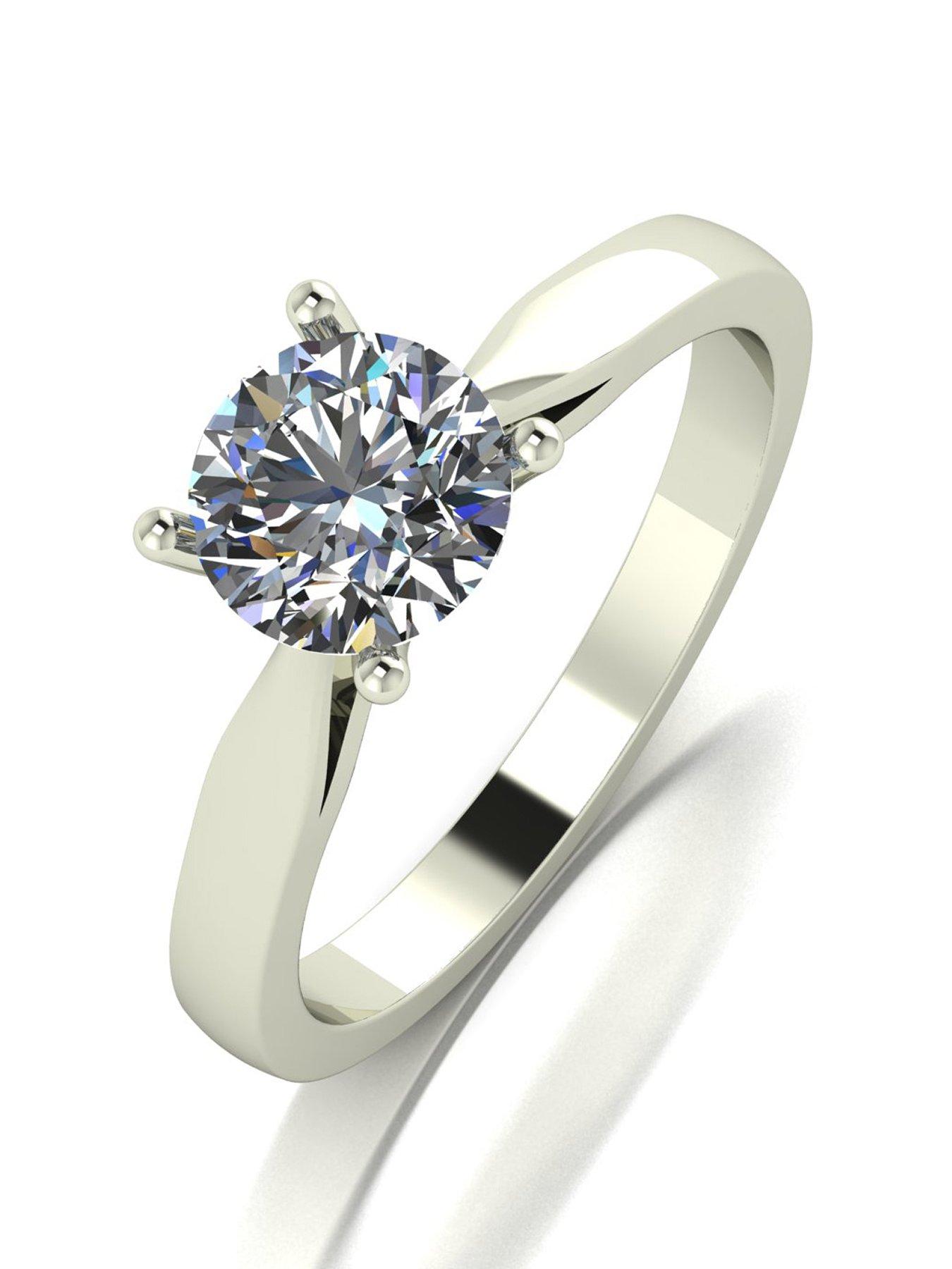 Image 1 of 4 of Moissanite 9ct Gold 1ct Special Edition 100 Facets Solitaire Ring