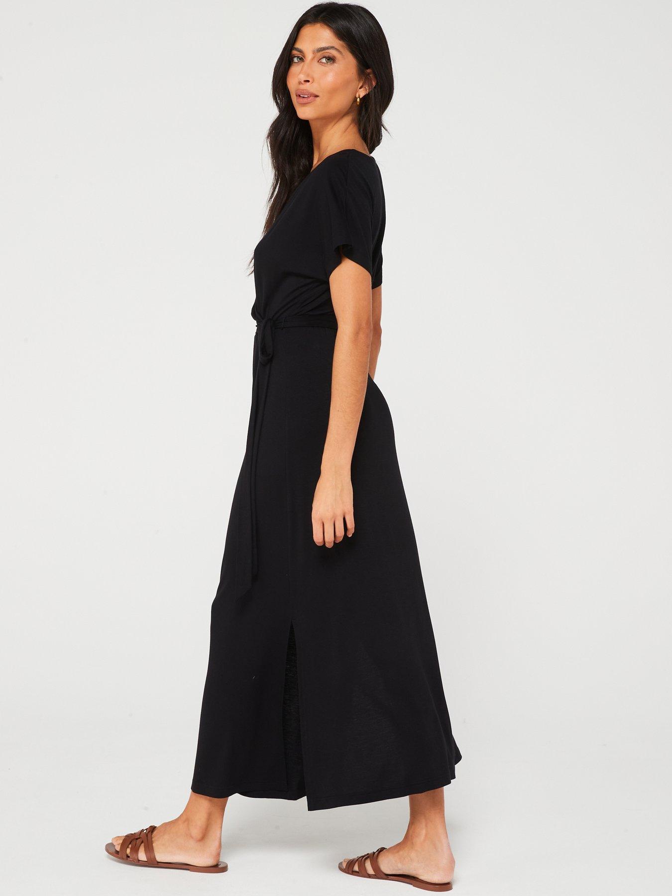 Image 5 of 6 of Everyday Jersey Wrap Beach&nbsp;Midi Dress - Black