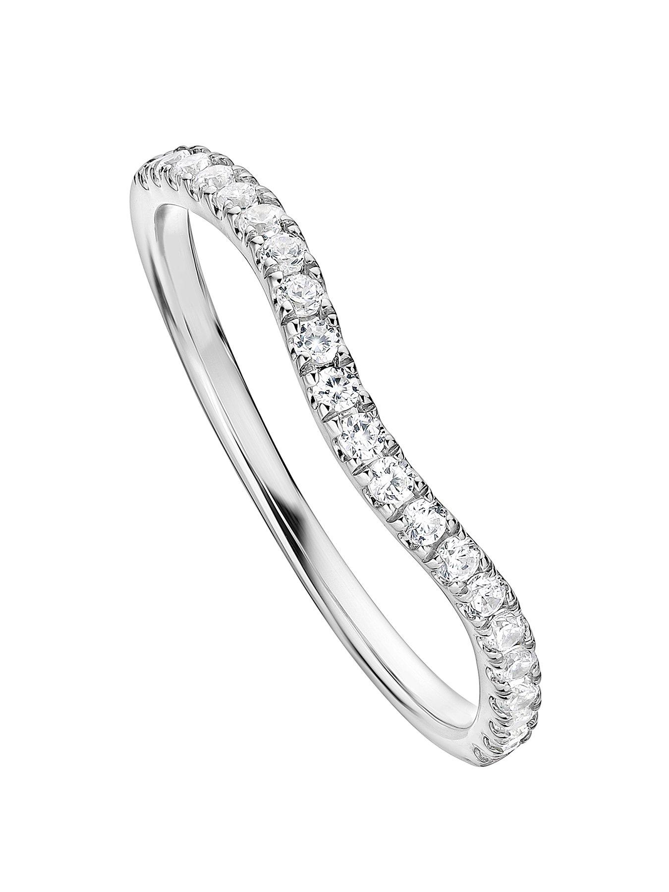 undefined Layla 9ct White Gold 0.20ct Shaped Wedding Ring