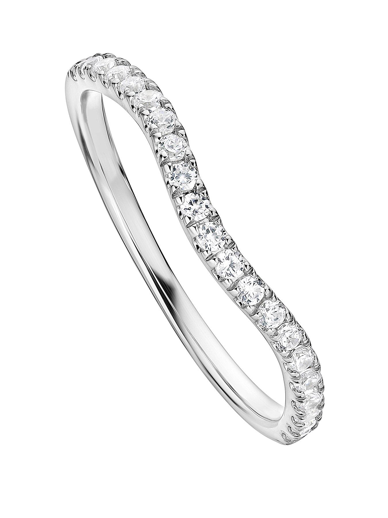 Created Brilliance Layla 9ct White Gold 0.20ct Shaped Wedding Ring