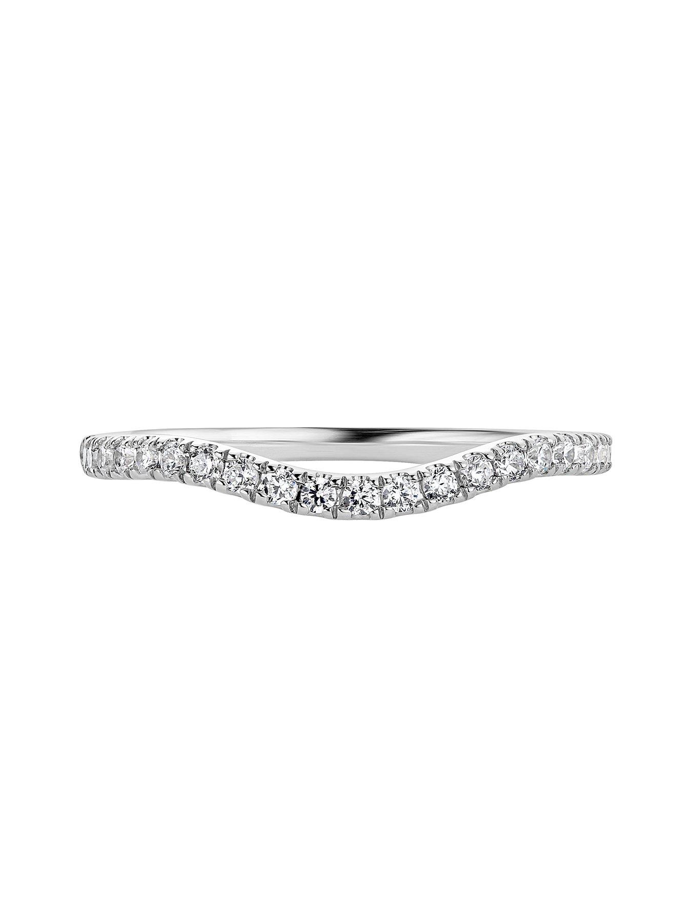 Image 2 of 6 of Created Brilliance Layla 9ct White Gold 0.20ct Shaped Wedding Ring