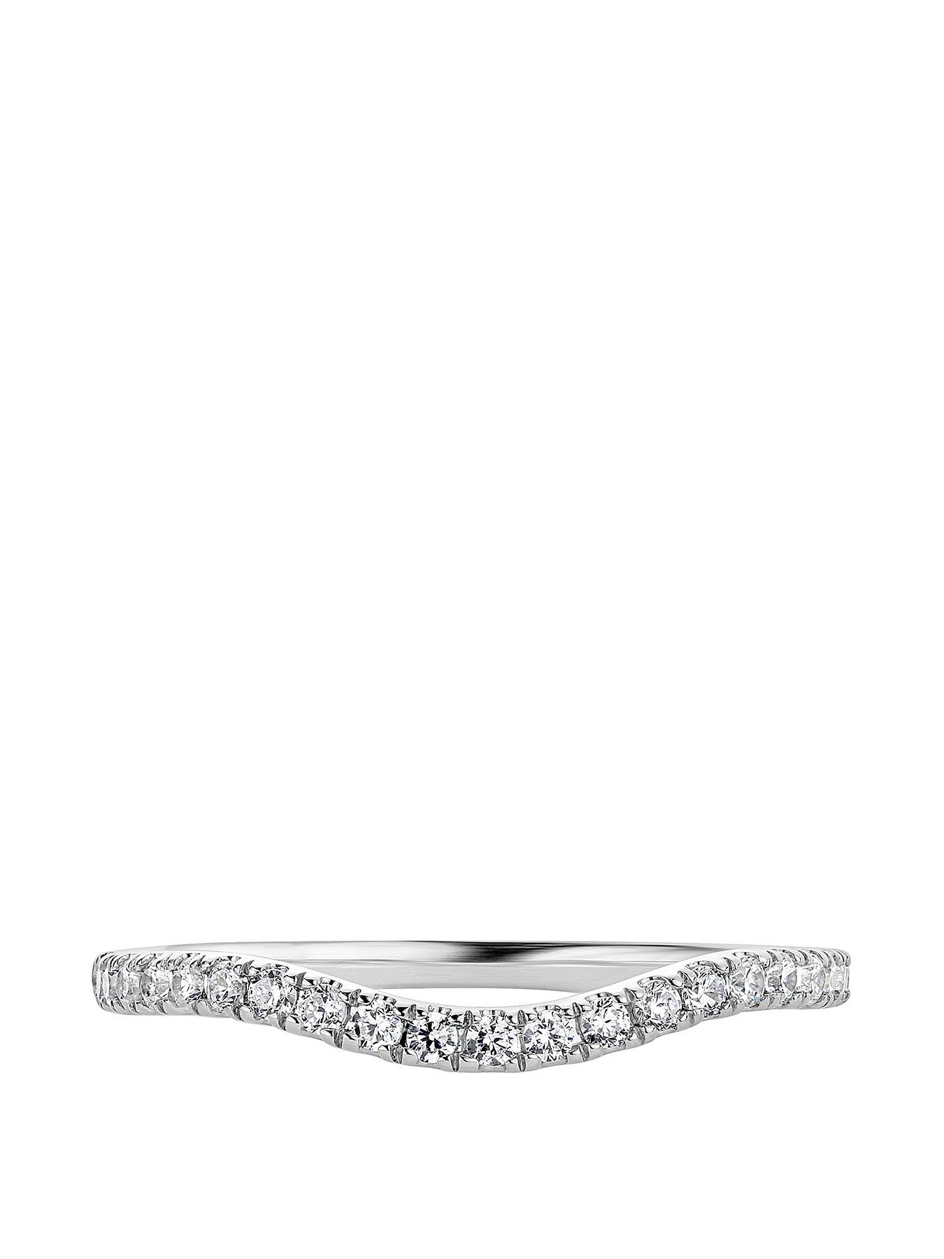 Image 2 of 6 of Created Brilliance Layla 9ct White Gold 0.20ct Shaped Wedding Ring