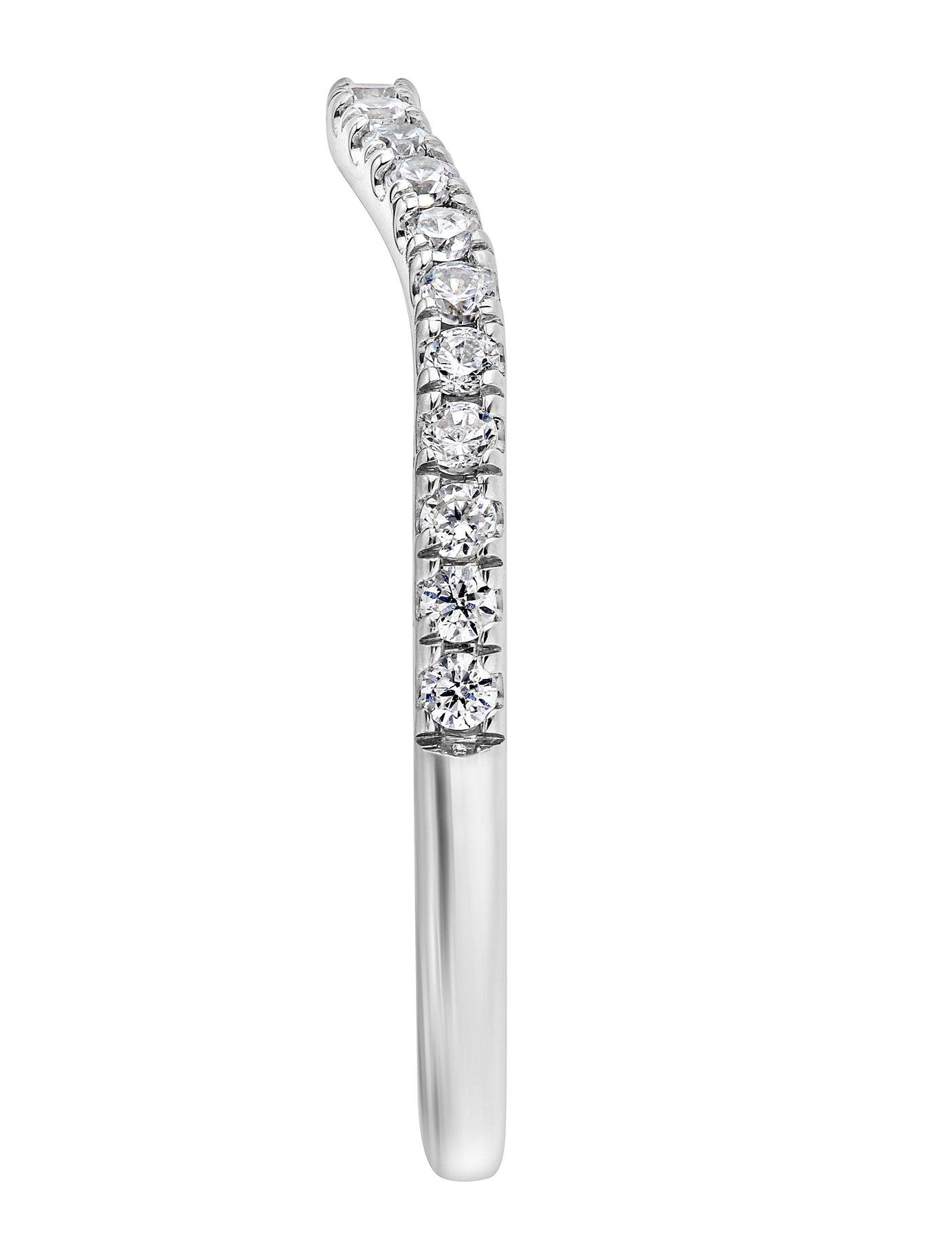 Image 3 of 6 of Created Brilliance Layla 9ct White Gold 0.20ct Shaped Wedding Ring