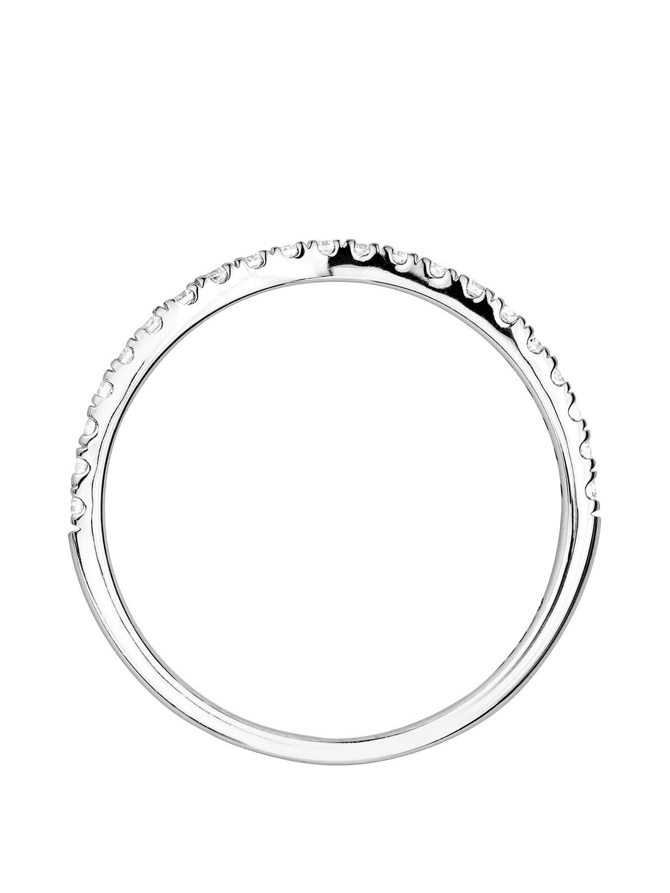 Image 3 of 6 of Created Brilliance Layla 9ct White Gold 0.20ct Shaped Wedding Ring