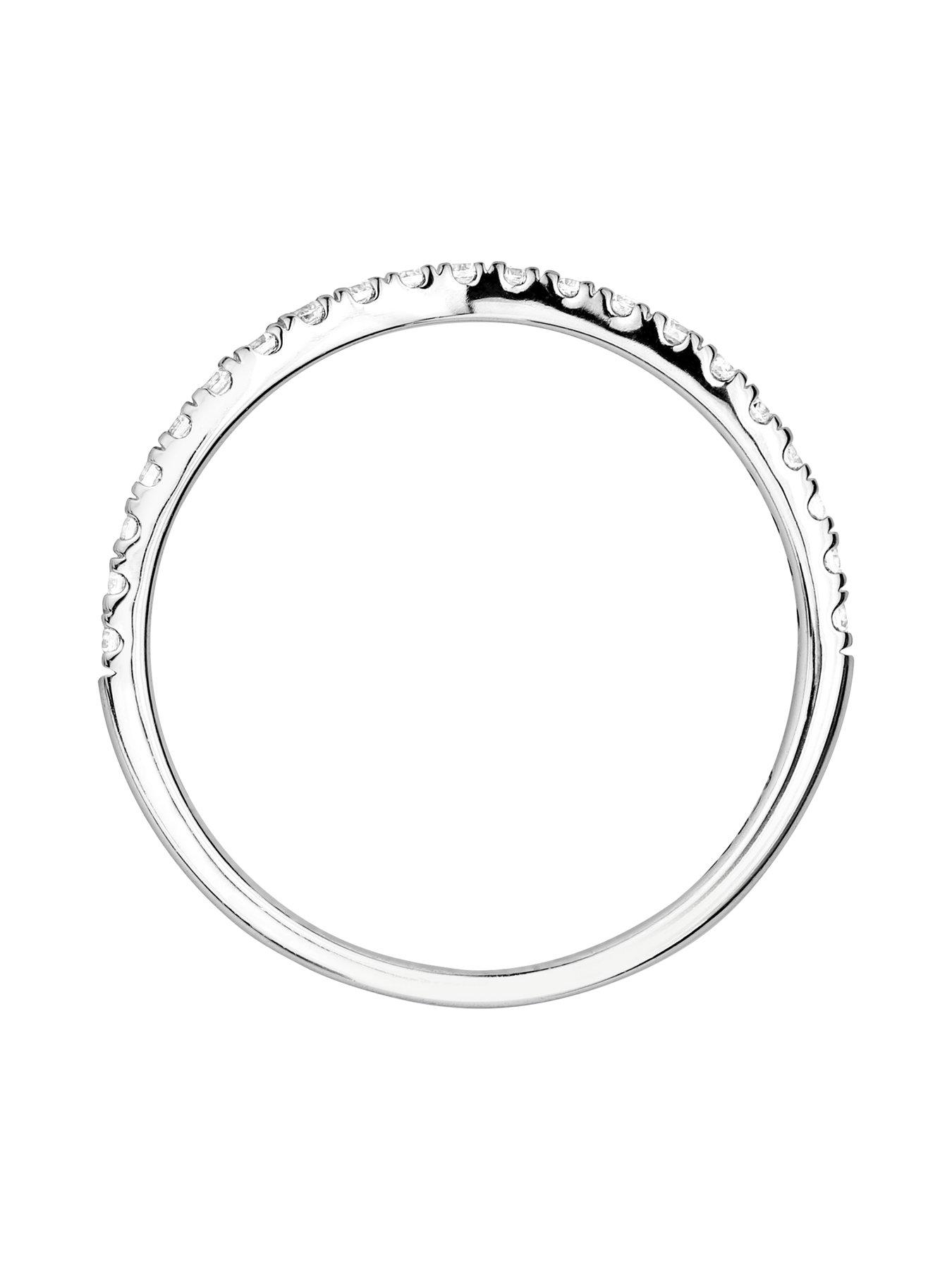 Image 5 of 6 of Created Brilliance Layla 9ct White Gold 0.20ct Shaped Wedding Ring