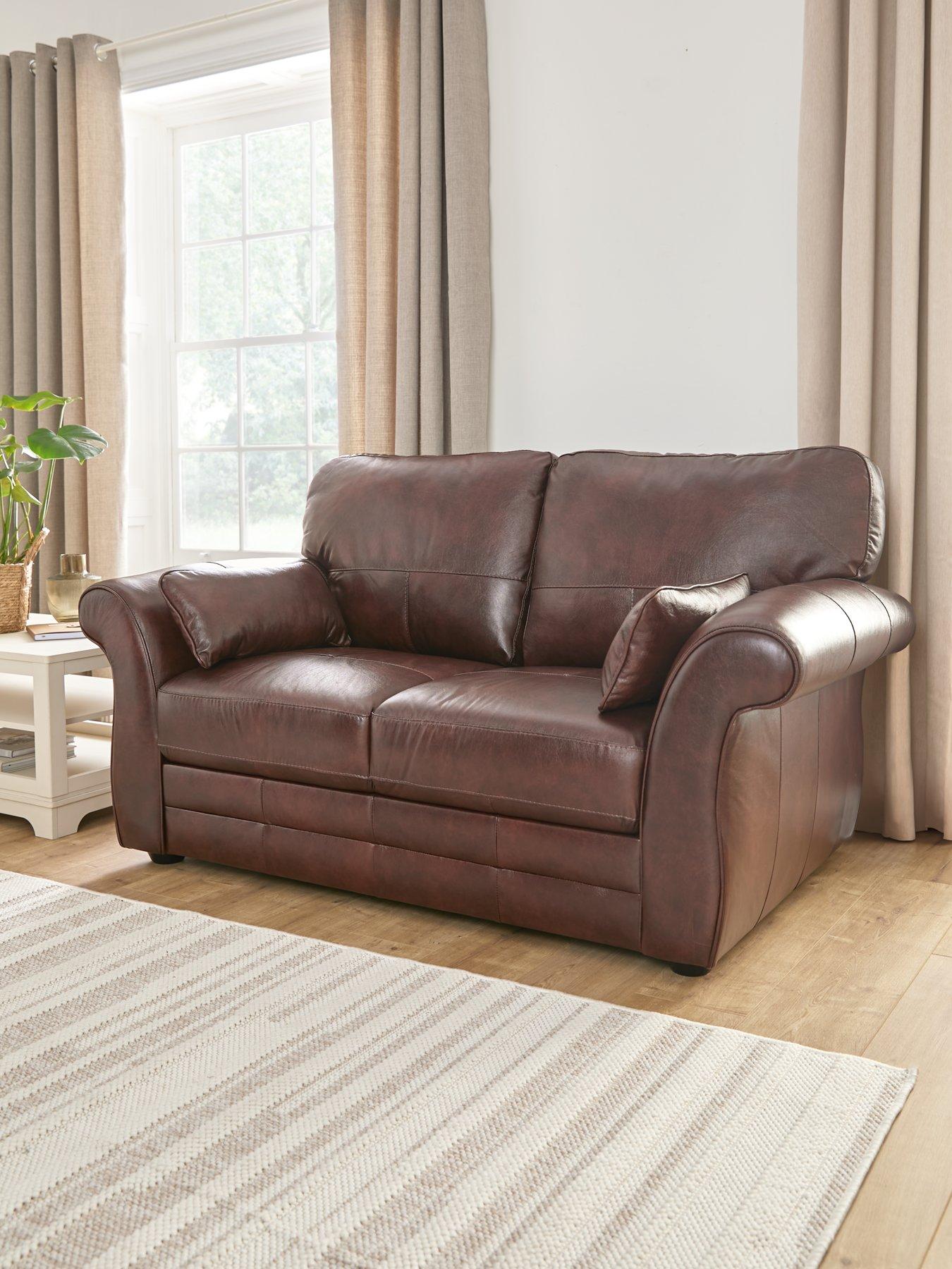 Very Home Vantage Italian Leather 2 Seater Sofa - FSC® Certified