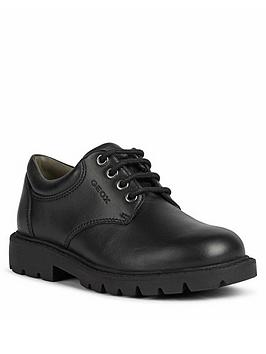 geox shaylax boys lace up school shoe - black