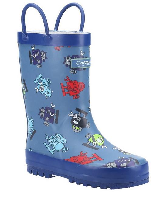 front image of cotswold-childrensnbsprobot-wellington-boots-bluenbsp