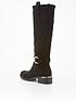  image of v-by-very-may-buckle-trim-knee-high-boot-with-faux-fur-black